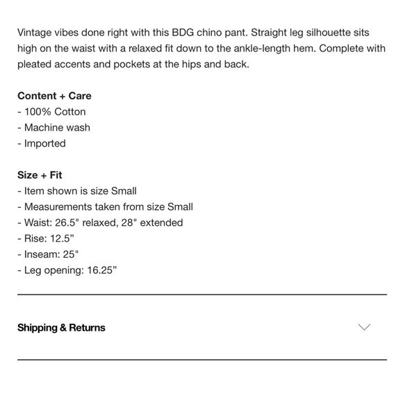 Urban outfitters BDG dani chino pant - Picture 11 of 11